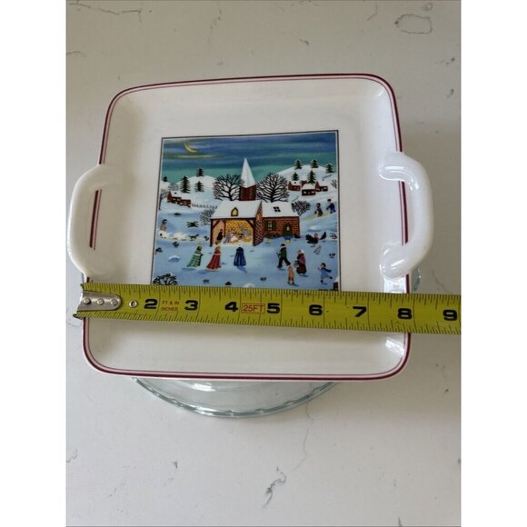Villeroy & Boch Naif Christmas Square Handled Cake Plate Luxembourg 8" - Picture 11 of 12